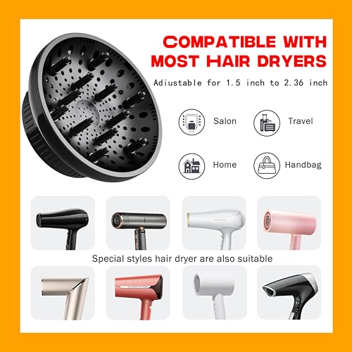 BLOLYO Universal Hair Dryer Diffuser Attachment for Curly & Wavy Hair