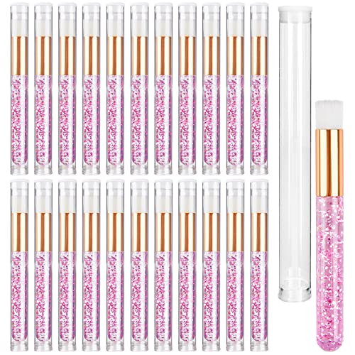 TUZAZO 20 Pink Lash Brush & 20 Travel Tubes Set for Eyelash Extension Care