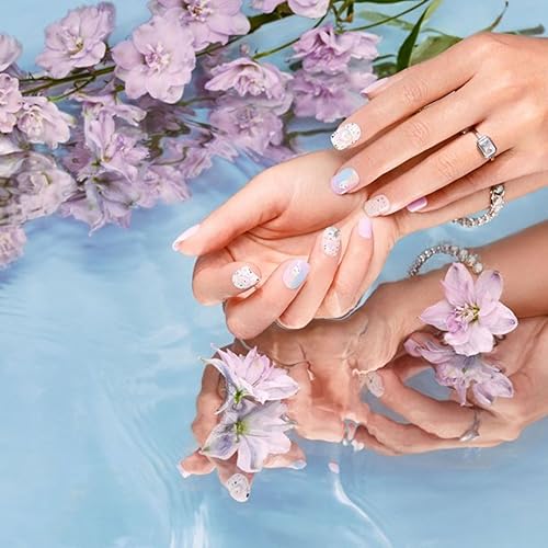 imPRESS Press-On Manicure 30 Pack - Short Purple Jelly Nail Set with Easy Application
