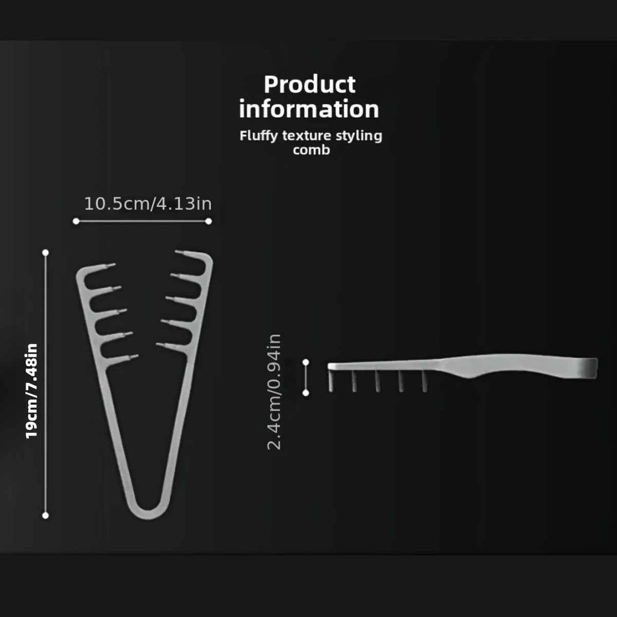 Voluminous Wide-Toothed Hair Comb Set - Travel Folding Design | Men's Fluffy Texture, ABS Plastic