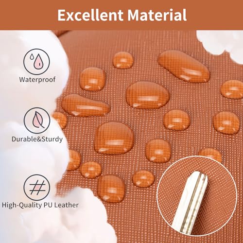 Brown Makeup Bag for Women - Waterproof Organizer with Brush Holder