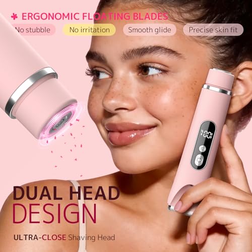 Bikini Trimmer for Women,Smooth Electric Razor for Sensitive Skin, IPX7 Waterproof Wet & Dry Cordless Body Shaver & Grooming Set for Bikini Area, Pubic Hair, Face, Underarms & Legs (Pink)