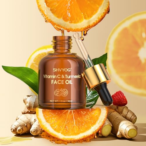 SHVYOG Vitamin C & Turmeric Face Oil - Brightening Anti-Aging Serum 1 Fl Oz