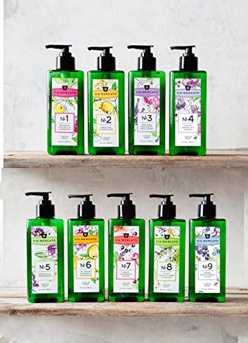 Via Mercato Liquid Soap - Shea Butter Enriched, 12 oz Waterlily & Sandalwood