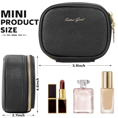 Extrei Gent Mini Makeup Bag with LED Mirror - Portable Black Travel Case