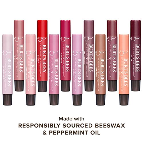 Burt's Bees Fig Lip Shimmer - Moisturizing Natural Lip Gloss with Vitamin E & Coconut Oil, Pack of 2, 0.09 oz each