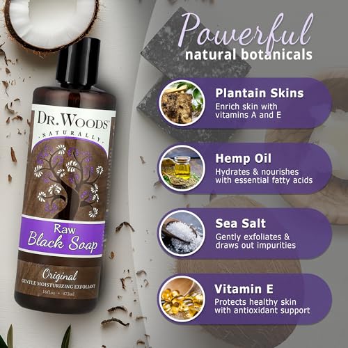 Dr. Woods Raw Liquid Black Soap with Organic Shea Butter - 16 Fl Oz