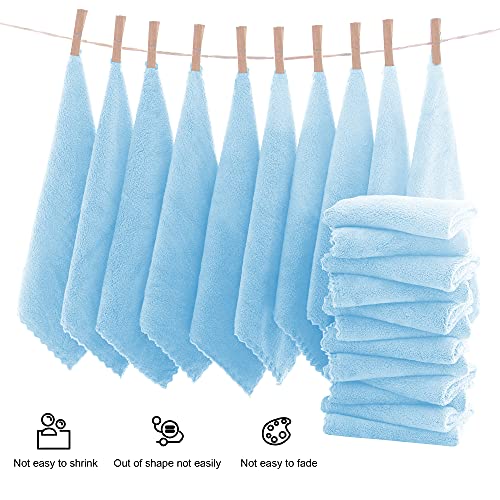 MOONQUEEN 24-Pack Ultra Soft Coral Velvet Washcloths - 12x12 Inch Aquamarine