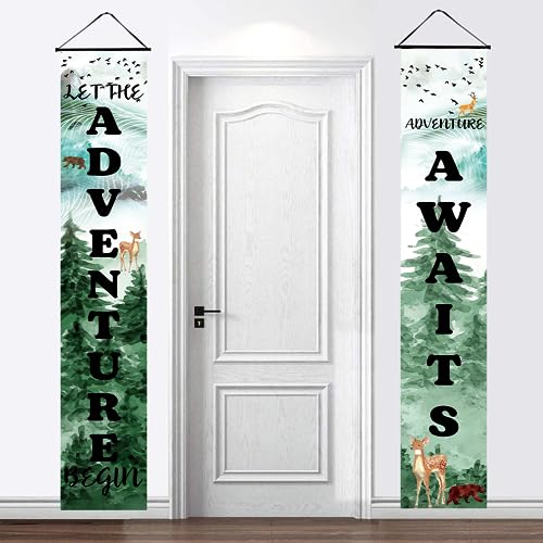 Adventure Awaits Porch Banner Set - Travel Themed Decor 70.8"x11.8"