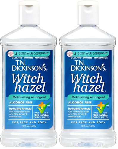T.N. Dickinson's Alcohol-Free Witch Hazel Moisturizing Astringent - 16 Fl Oz (Pack of 2)