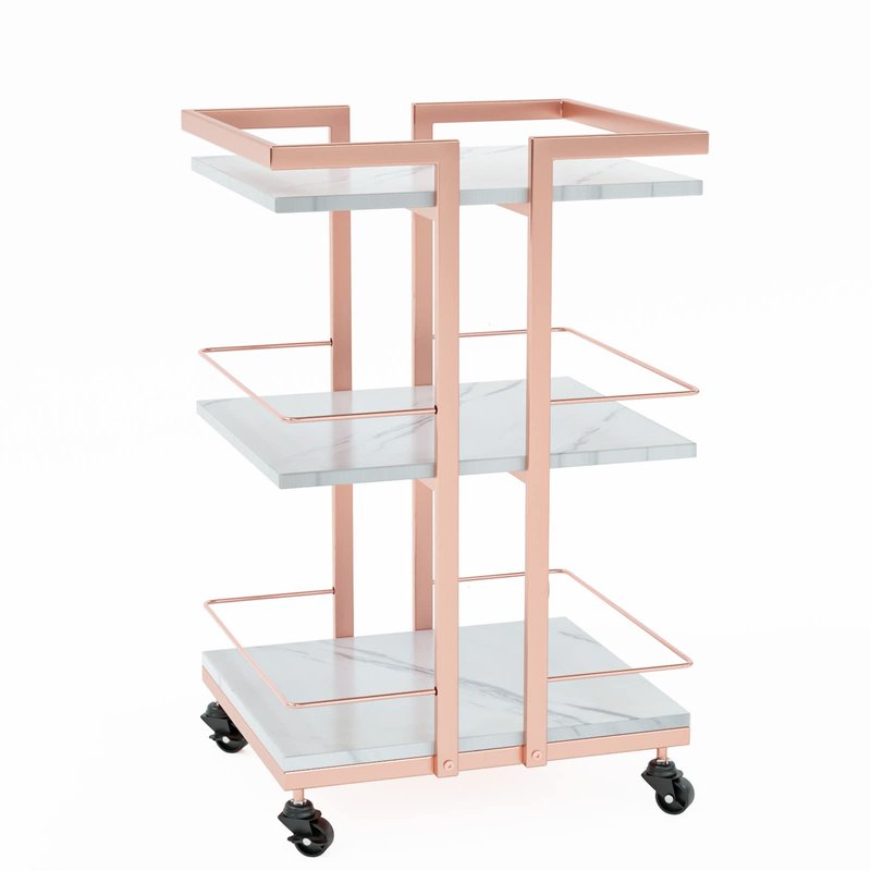 Esthetician Cart with Wheels Utility Salon Rolling Trolley, Mobile Storage Organizer for Beauty Spa Cosmetology Massage, Tattoo Manicure Facial Tool Holder Station
