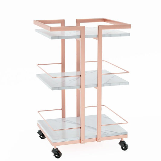 Esthetician Cart with Wheels Utility Salon Rolling Trolley, Mobile Storage Organizer for Beauty Spa Cosmetology Massage, Tattoo Manicure Facial Tool Holder Station