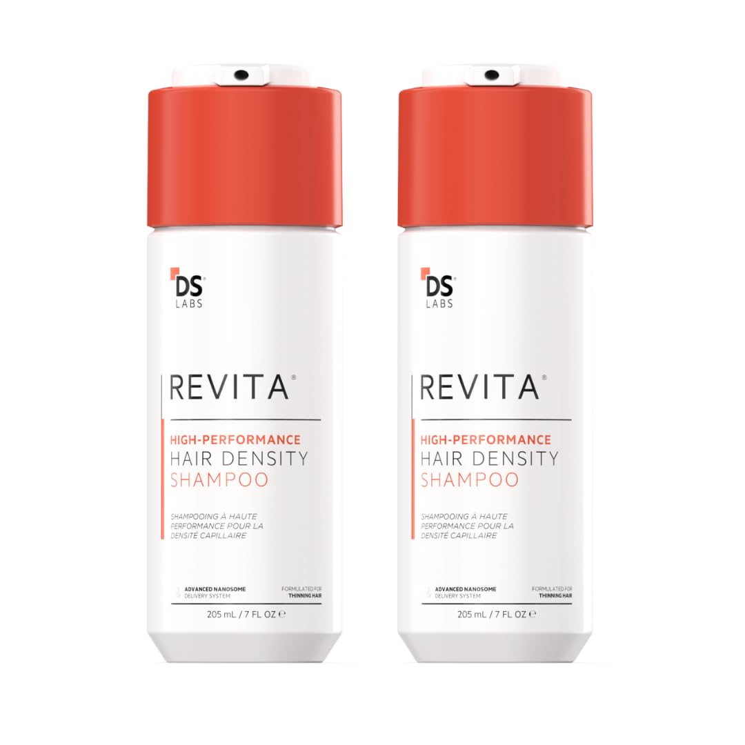 DS Labs For Men & Women Revita Shampoo - Scalp Refreshing Cleanse for Fuller Looking, Volumizing, Lightweight Hydration, Sulfate & Silicone Free, Color Safe, 205 mL, (2 Pack)
