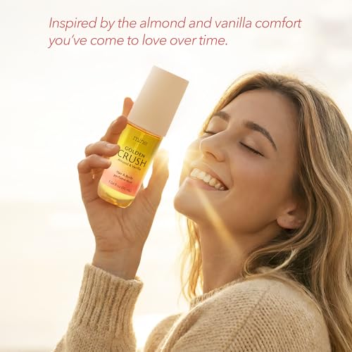 Golden Crush Hair & Body Mist ? Warm Gourmand Vanilla, Pistachio & Salted Caramel | Alcohol-Free, Hair-Safe ? 3.04 oz