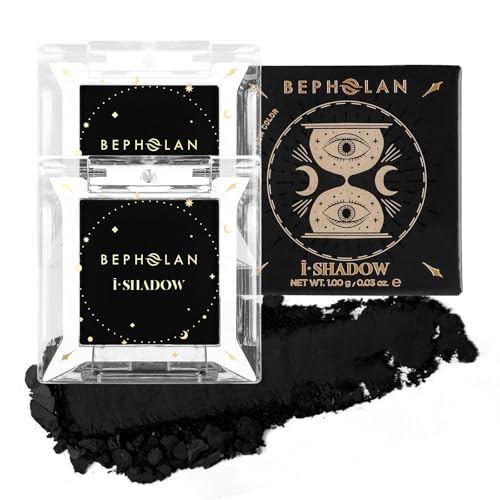 BEPHOLAN 2 Pcs Matte Black Eyeshadow Palette & Cake Eyeliner Powder - Versatile Eye Makeup