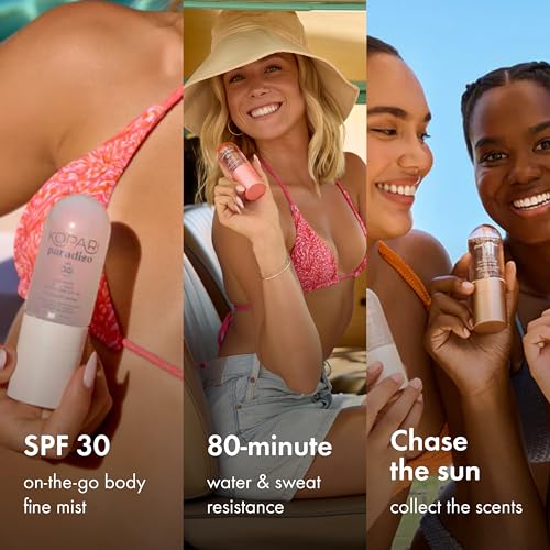 Kopari Paradiso Sun Juice SPF 30 Body Mist - Coconut Cream, Water-Resistant, Non-Sticky, 80-Minute UV Protection