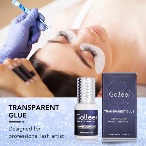 GOLLEEPRO Transparent Eyelash Extension Glue - 5ml Fast Drying