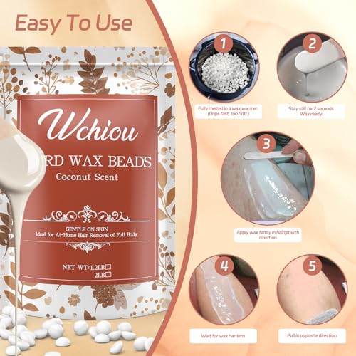 Qultivo Hard Wax Beads for Hair Removal - Coconut 32 Ounce