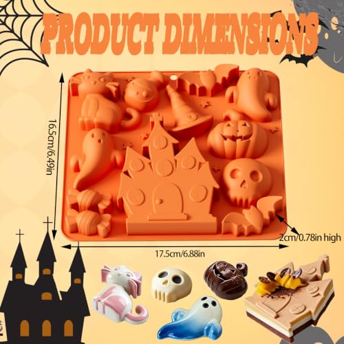 Halloween Silicone Molds - 10 Cavity Chocolate & Candy Molds