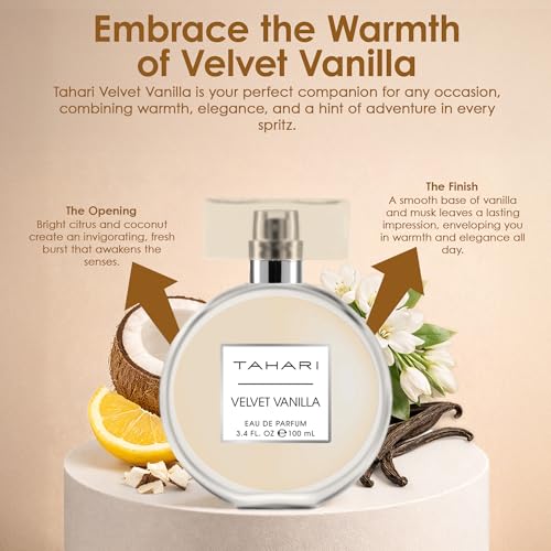 TAHARI Velvet Vanilla Eau de Parfum for Women, Floral Fruity Scent, 100ml