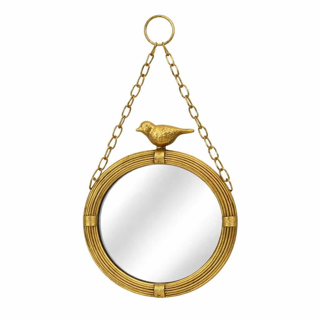 Adkoat® Vintage Gold Hanging Wall Mirror with Chain
