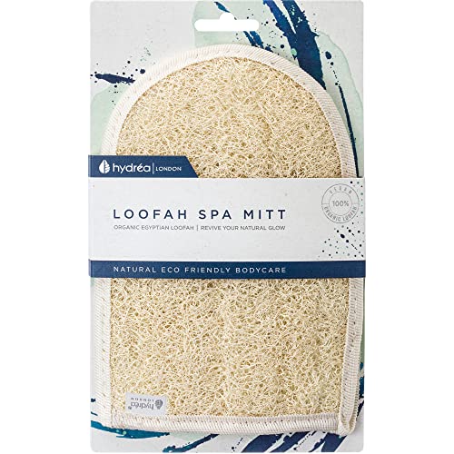 Hydrea London Organic Egyptian Exfoliating Loofah & Face Mitt - Body Scrubber for Men & Women