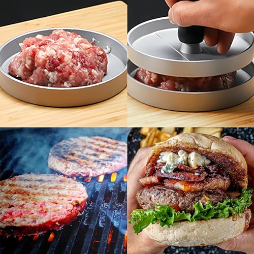 4.5" Non-Stick Burger Press with 100 Patty Papers for Grilling