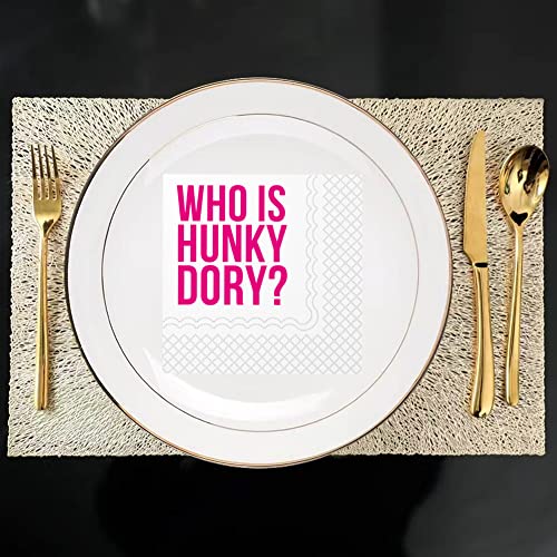 Who Is Hunky Dory Cocktail Napkins - 50 Pack for Parties