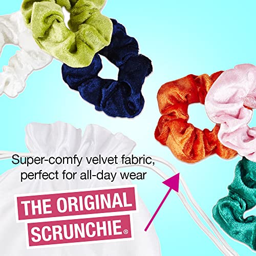 Conair Scunci Velvet Hair Scrunchies - 20 Count, No-Damage Ponytail Holders