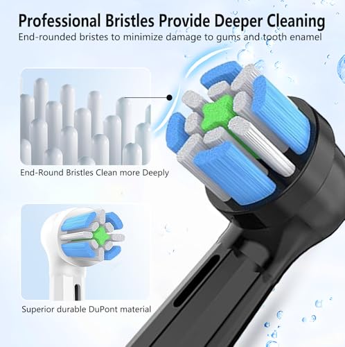 IO Toothbrush Replacement Heads for Oral B IO Series 2-10 (6PCS Black & White)