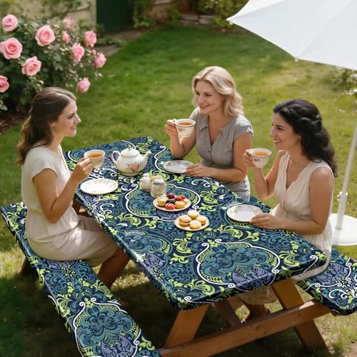 Waterproof 3-Piece Picnic Table Cover Set with Bench Covers