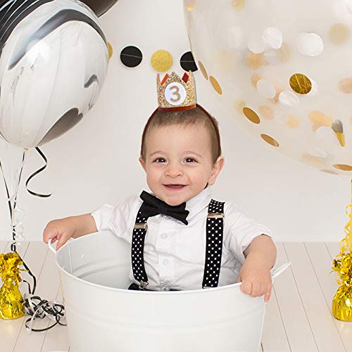 Glitter Baby Crown for 3rd Birthday - Handmade Party Hat