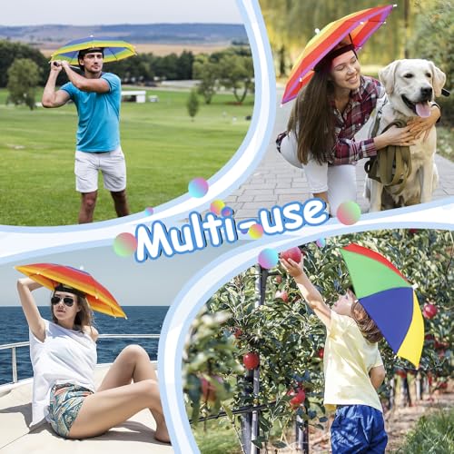Arcimatto 4 Pack Umbrella Hats - Hands-Free Sun & Rain Protection
