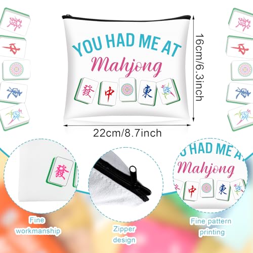 SilTriangle 9 Pcs Mahjong Cosmetic Bags for Women Gift - Style 1