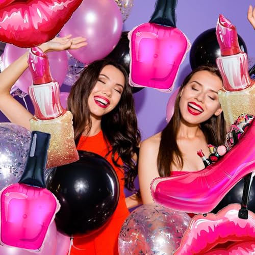8-Piece Hot Pink Balloon Kit for Bachelorette and Makeup Parties
