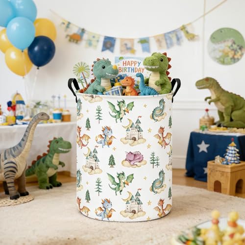 Dragon Fabric Storage Bin - Collapsible Organizer Basket for Kids