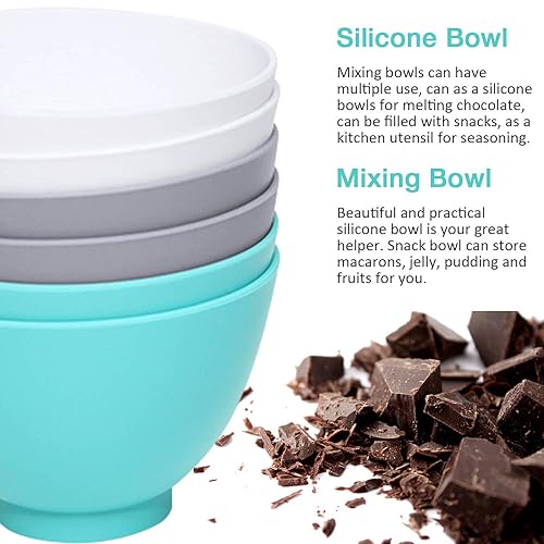 Silicone Mixing Bowl Set - 6PCS for Melting Chocolate, Non-Stick