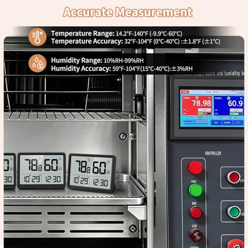 DOOMAY Digital Hygrometer and Temperature Monitor - 3.62" LCD, Manual Calibration, 10s Refresh, 3-Way Mount
