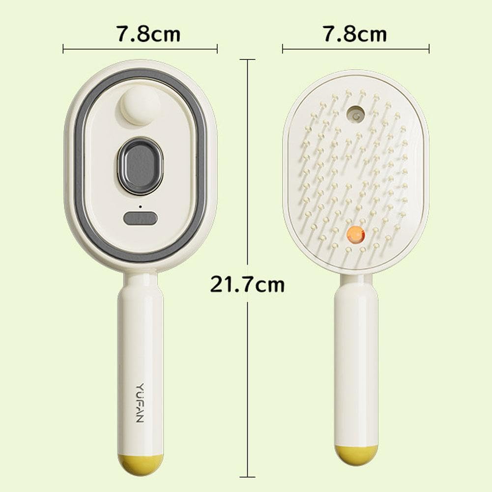 Electric Steam Brush for Hair,Electric Spray Air Cushion Massage Comb,Rechargeable Misting Hairs Brush With Water Spray Hair Comb for Reduce Frizz,Nourishes Hairs,Detangling Anti-Static (Pink)