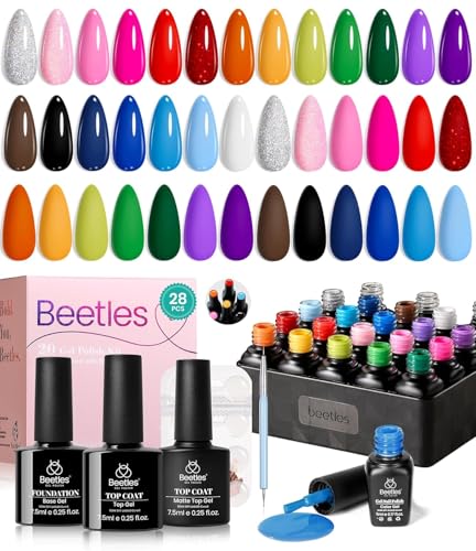 Beetles Blokecore Neon Gel Nail Polish Set, 23Pcs Spring & Summer Colors
