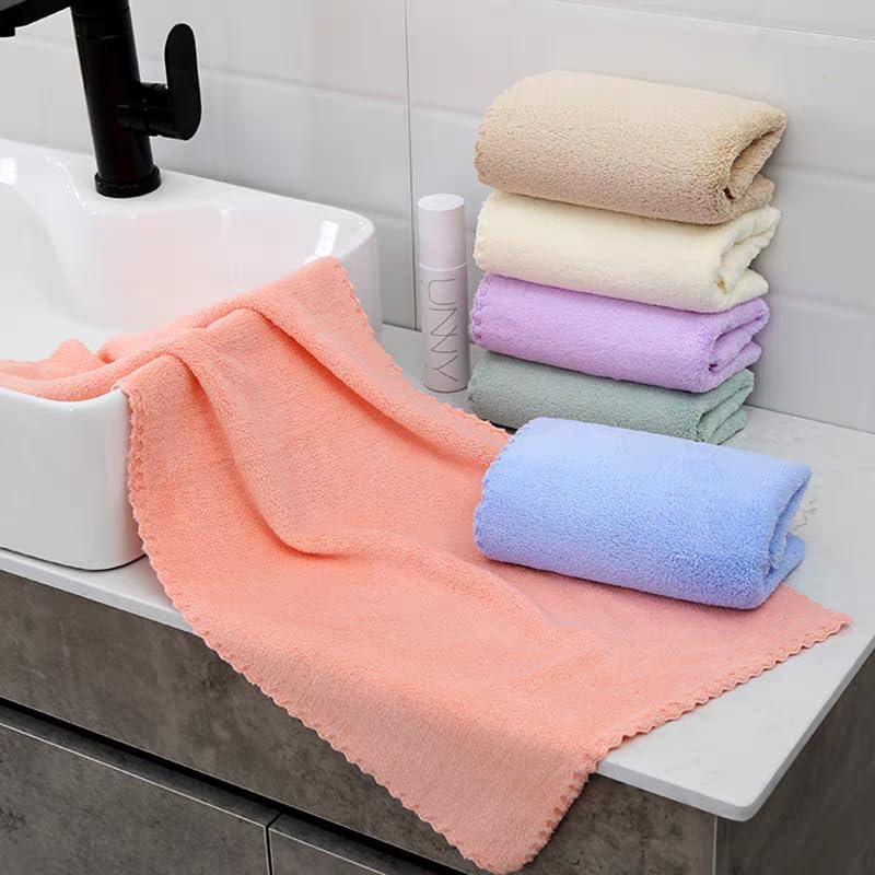 Borsicge Microfiber Washcloths 5-Pack, Ultra-Soft & Quick-Drying
