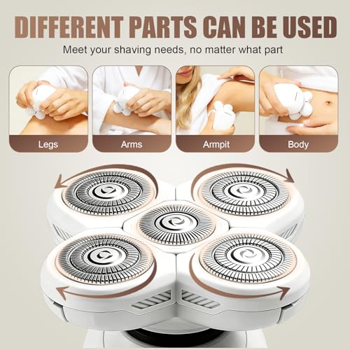 5 Head Shaver Replacement Blades Refills For Freebird FlexSeries Electric Razor for Women (White/3PCS)