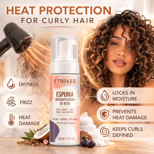 ETNIKER Curl Defining Mousse Foam - Heat & Humidity Protection, 5 oz