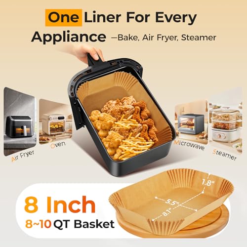 125Pcs Disposable Air Fryer Liners for Dual Basket - 8.6x5.5in