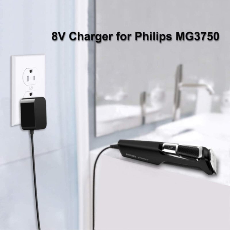 FGIEU replacement HQ840 AC/DC adaptor compatible with Philips Norelco MG3750 MG3750/50 MG3750/10 MG3750/60 MG3760 MG3760/50 Series 3000 Trimmer Replacement Philips.