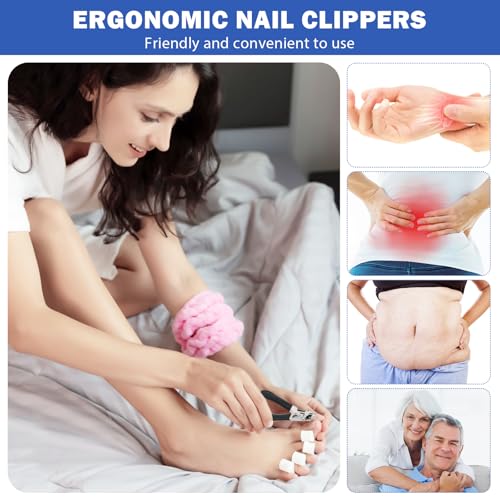 Daureve Heavy Duty Toenail Clippers Set for Thick Nails - Pedicure Kit with Nail File & Cleaner