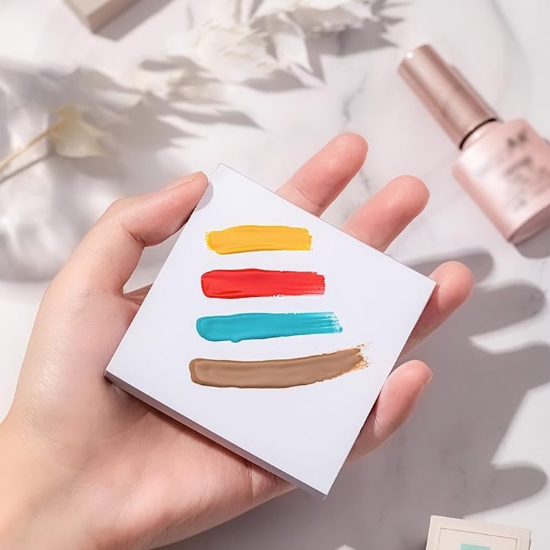 Disposable Nail Art Palette Papers - 50 Sheets Waterproof Double-Sided Gel Polish Mixing Palette | 2.9x2.9 Inch