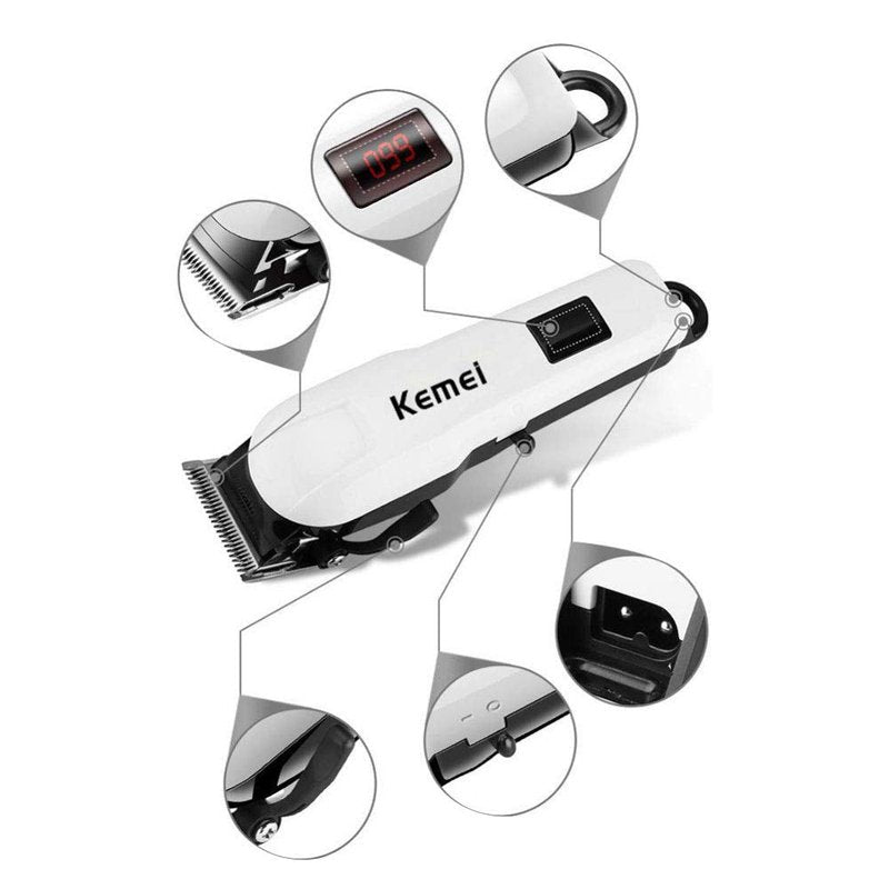 KEMEI Hair Clipper for Men Professional Cordless Electric Rechargeable Hair/Beard Trimmers for Men, Self Hair Cutting Haircut Kit, Adjustable Barber Clippers with LCD Diaplay