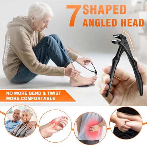 DRMODE Long Handle Toenail Clippers for Thick Nails - Ergonomic Design