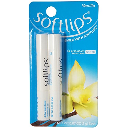 SoftLips Vanilla Lip Protectant & Sunscreen SPF 20 Twin Pack